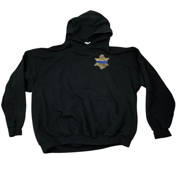 Gildan Men Hoodie Sweatshirt Size 2XL Black Ontario County PBA New York Pullover - Picture 1 of 7